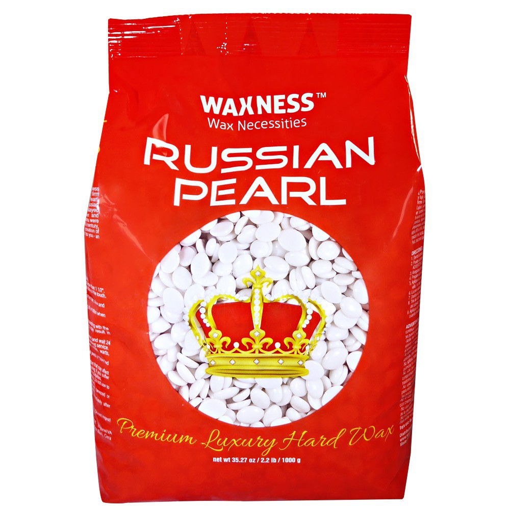 Waxness Polymer  Luxury Hard Wax Beads Russian Pearl 2.2 Lb / 35.27 Oz