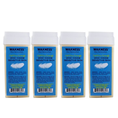 Zinc Oxide Sensitive Skin Soft Wax Cartridge 3.38 oz 100 g Pack of 4