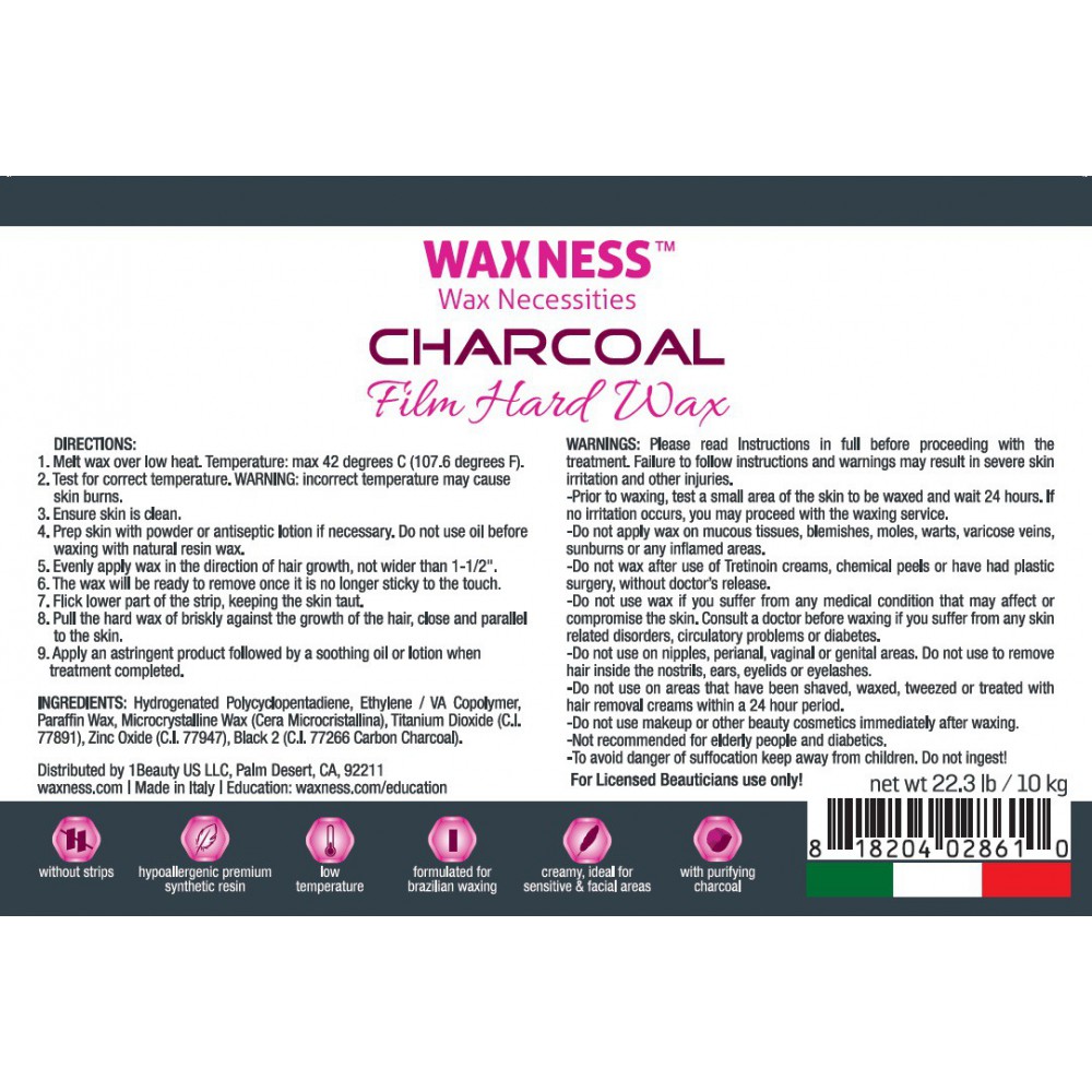 Waxness  Hard Wax Charcoal Bulk 22 lb / 10 kg