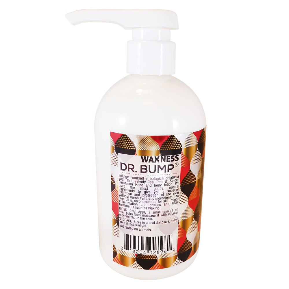 Waxness Dr. Bump Hand and Body Lotion with Tea Tree and Spiced Cinnamon Holiday Edition 16 fl oz 480 ml