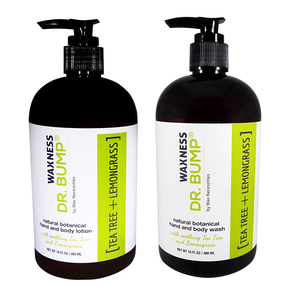 Waxness Dr. Bump Botanical Body Lotion and Wash with Tea Tree and Lemongrass 2 X 16 fl oz 480 ml