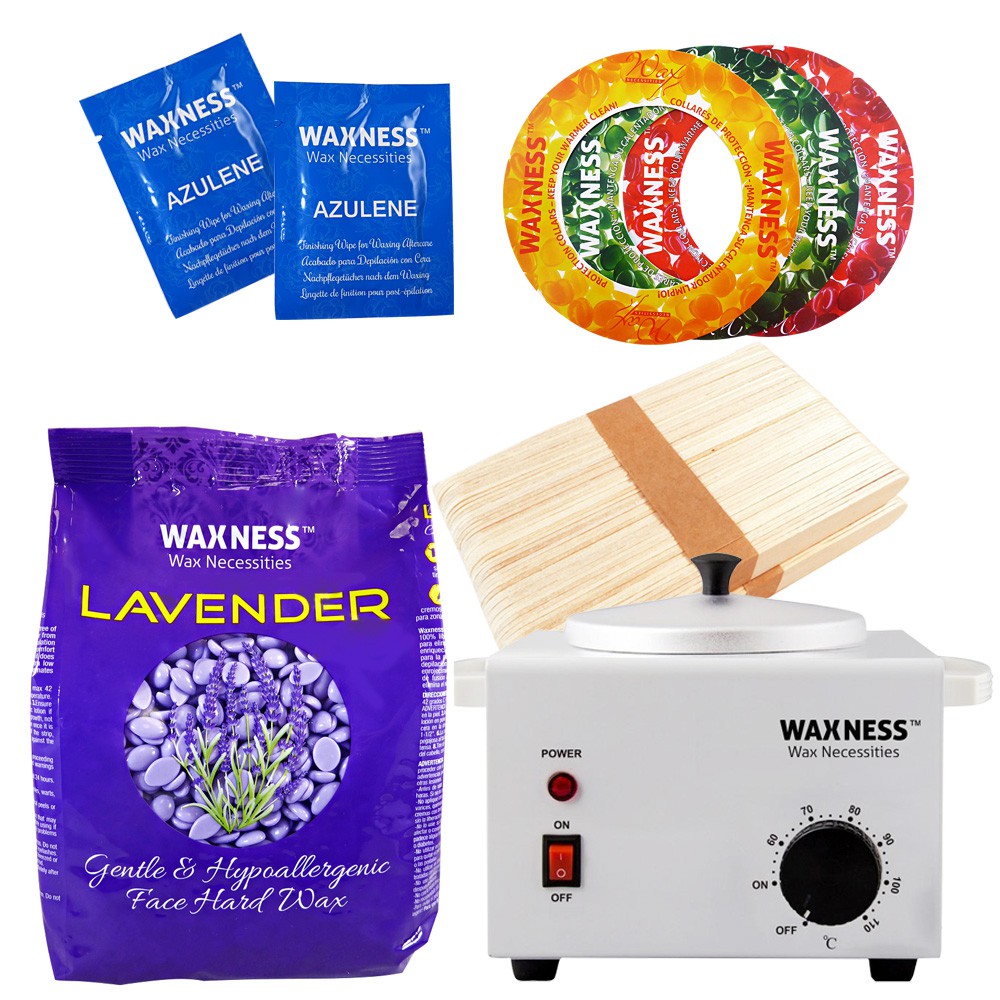 Waxness Lavender Face Hard Wax Kit with 0.8 Lb / 400 G Wax Bag