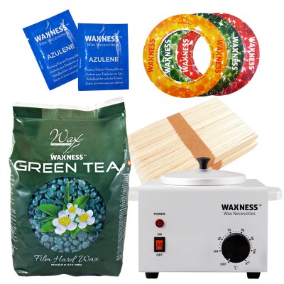 Green Tea Stripless Waxing Kit with 35.27 oz / 1 kg Wax Bag