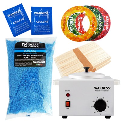 Spa Choice No Rosin Blue Gel Waxing Kit with 2.2 lb / 1 kg Wax Bag