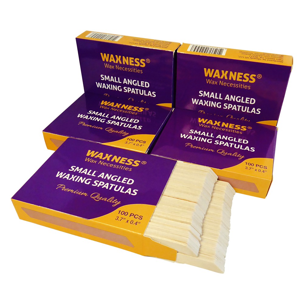 Waxness Small Waxing Wooden Angled Spatula Applicator 100pk Pack of 5