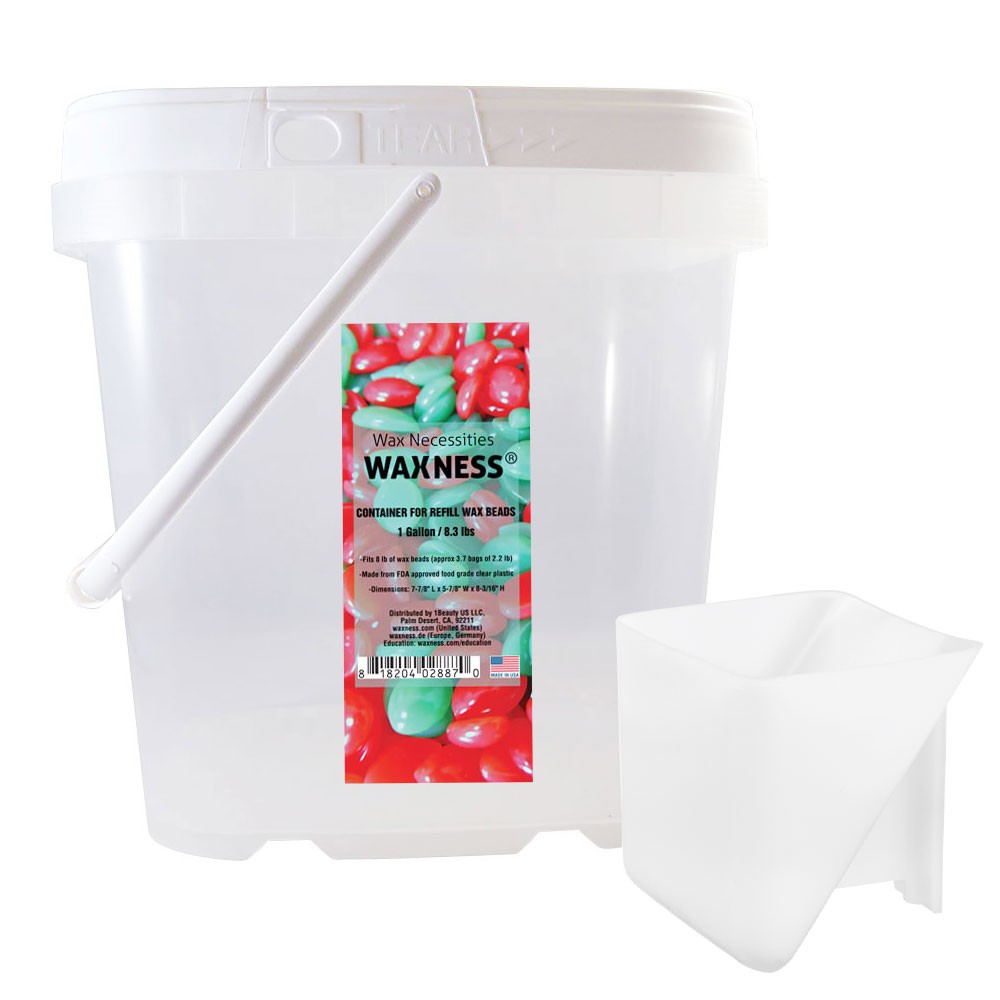 Clear Plastic Empty Container for Refill Wax Beads 1 Gallon / 8.3 lbs