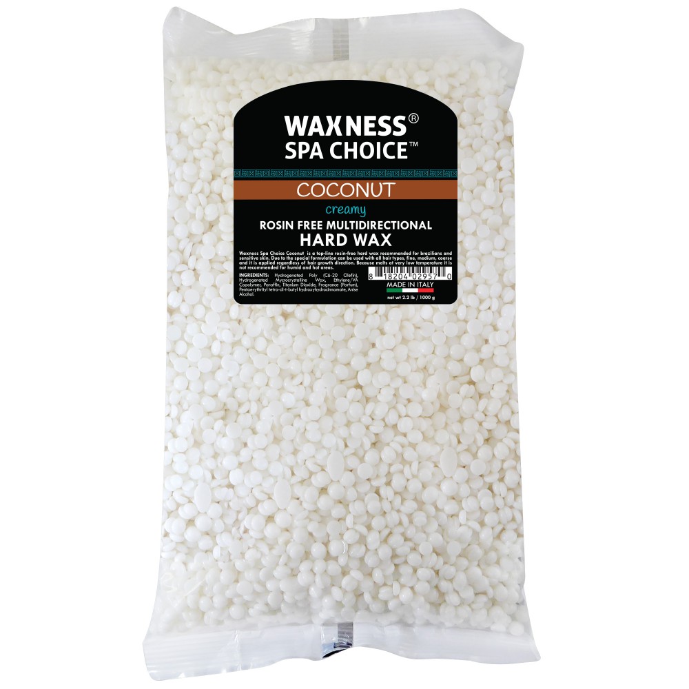 Waxness Spa Choice Rosin Free Multidirectional Hard Wax Coconut  2.2 lb / 1 kg