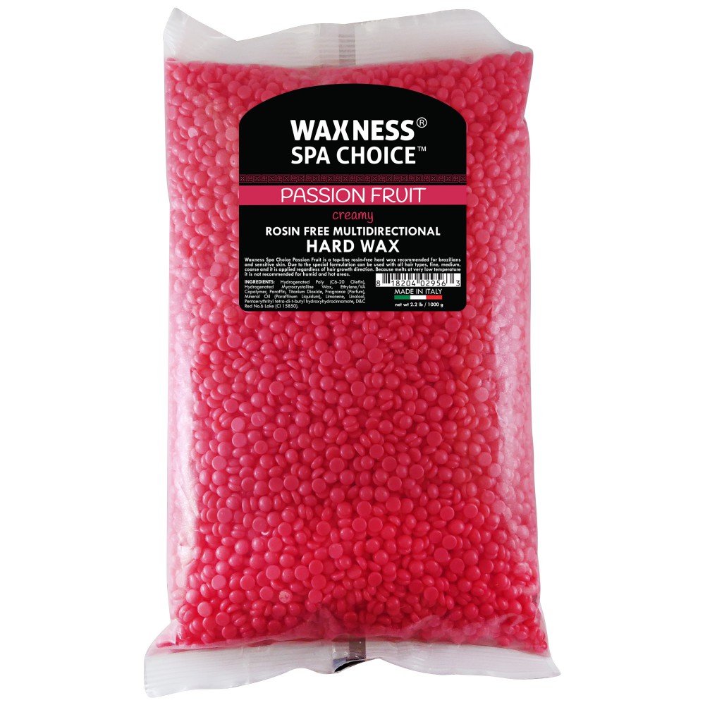 Waxness Spa Choice Rosin Free Multidirectional Hard Wax Passion Fruit  2.2 lb / 1 kg