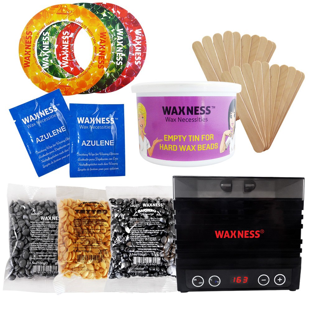 Waxness Introductory Natural and Synthetic Resin Assortment Hard Wax Kit Black