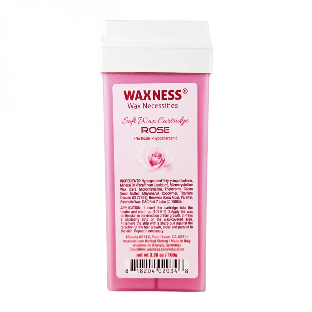 Waxness Rose Soft Wax Cartridge 3.38 oz 100 g Pack of 6