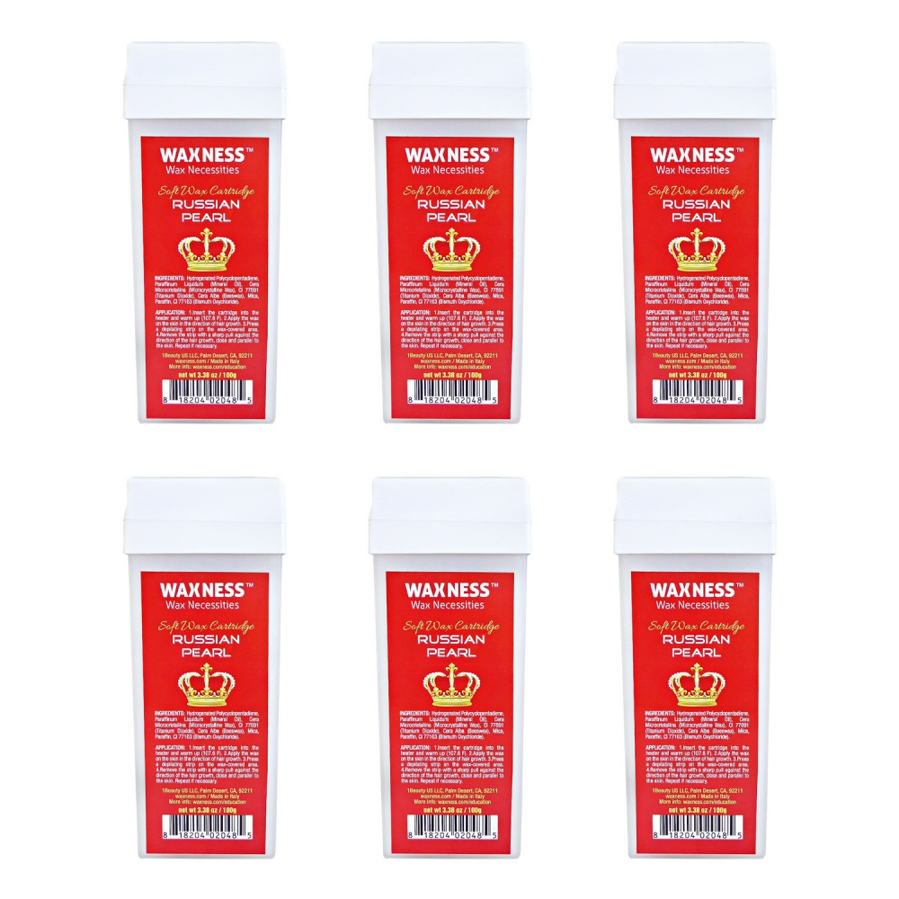 Waxness Russian Pearl Soft Wax Cartridge 3.38 oz / 100 g Pack of 6