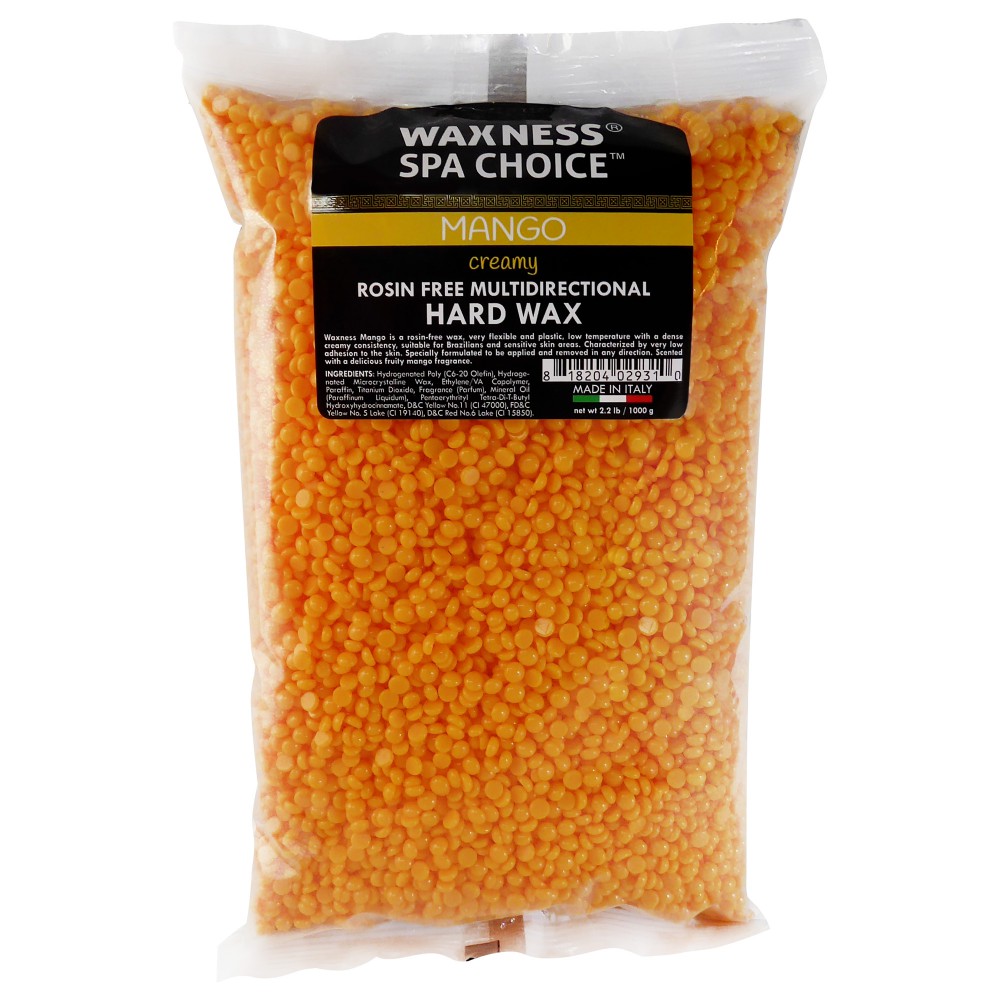 Waxness Spa Choice Rosin Free Multidirectional Hard Wax Mango  2.2 lb / 1 kg