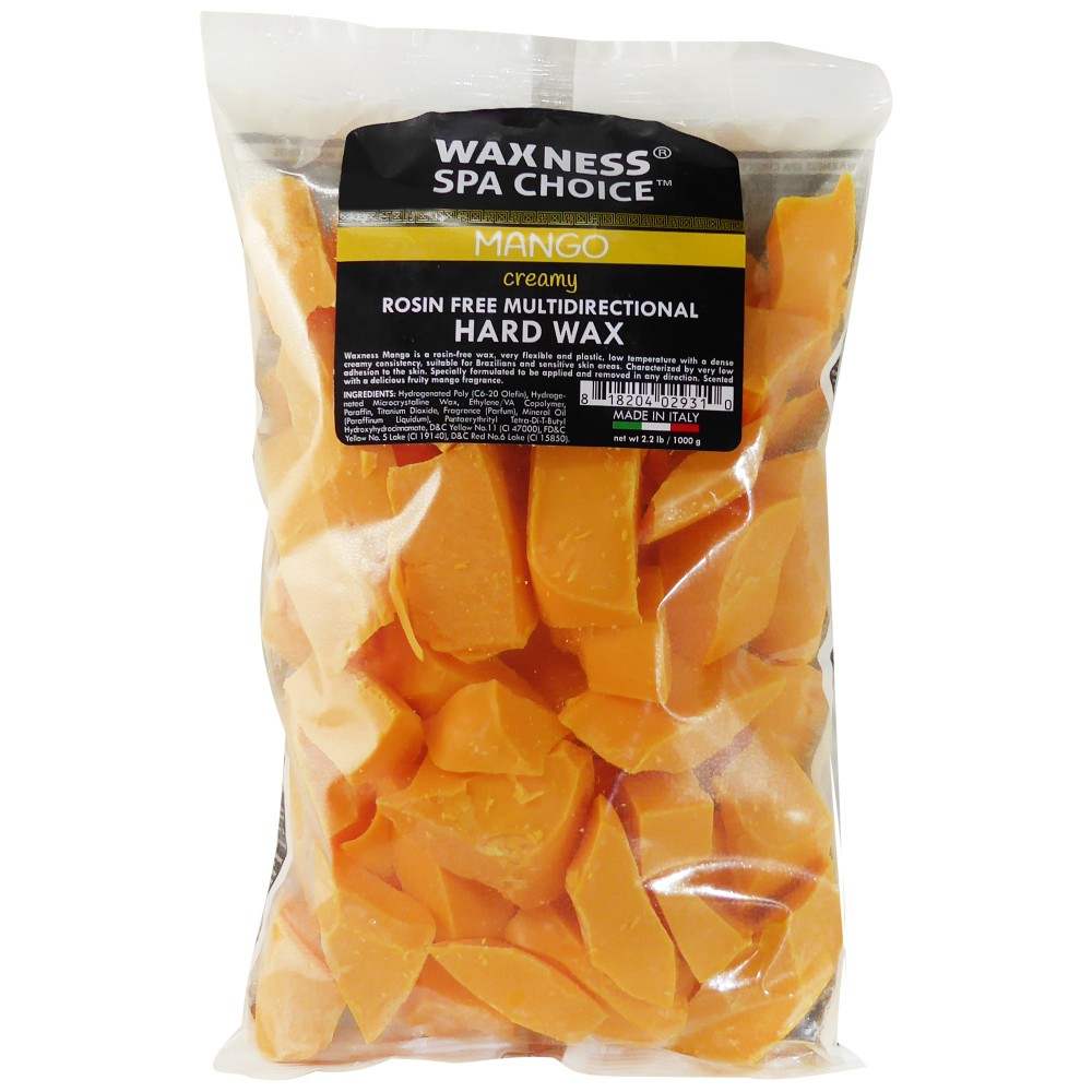 Waxness Spa Choice Rosin Free Multidirectional Hard Wax Mango  2.2 lb / 1 kg