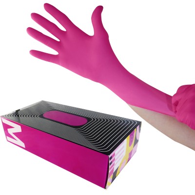 Cosmetology Nitrile Gloves Pink, Medium, 100 pcs / box