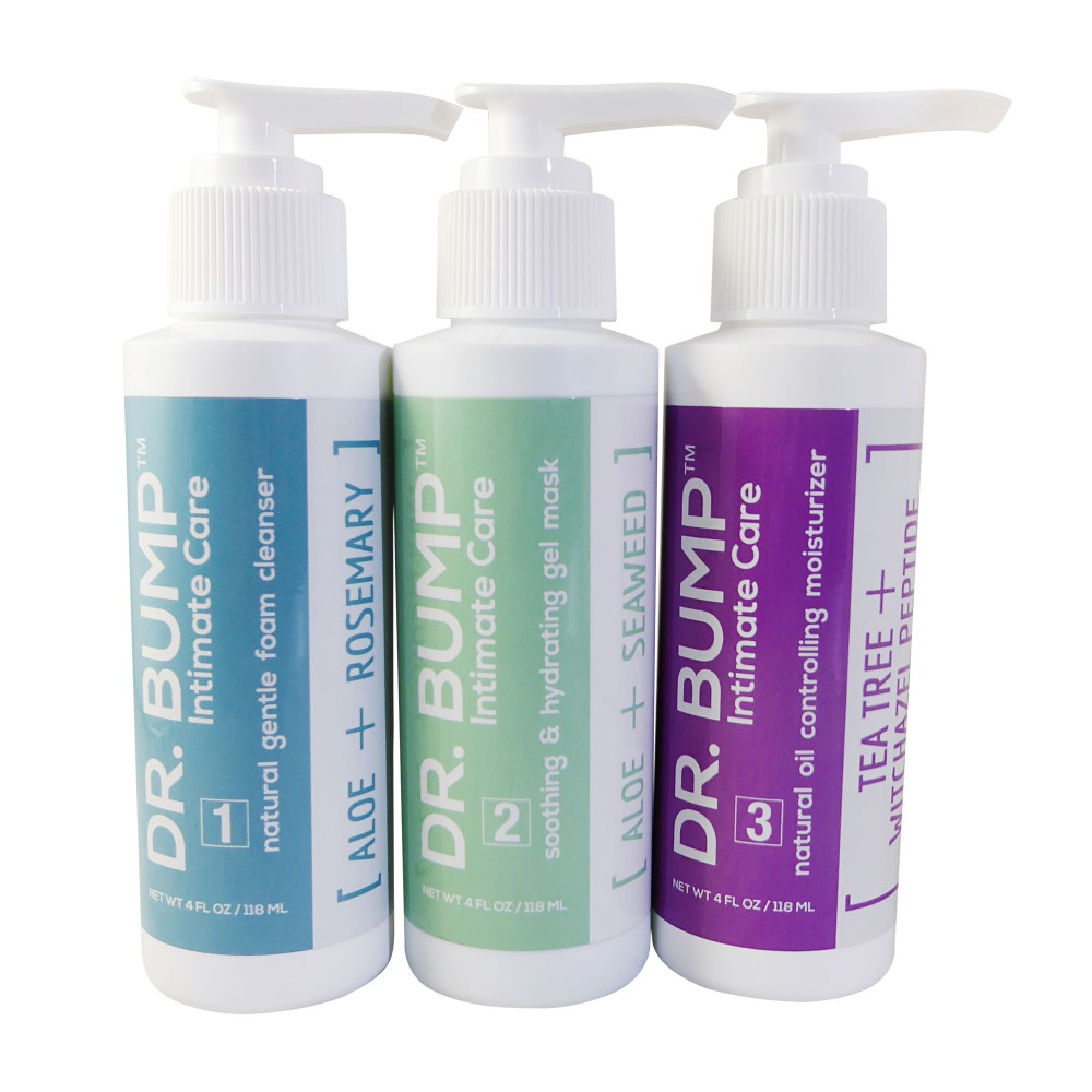 Dr. Bump 3 Step Natural Post Waxing Vajacial Intimate / Facial Treatment Kit 3 X 4 fl oz / 118 ml