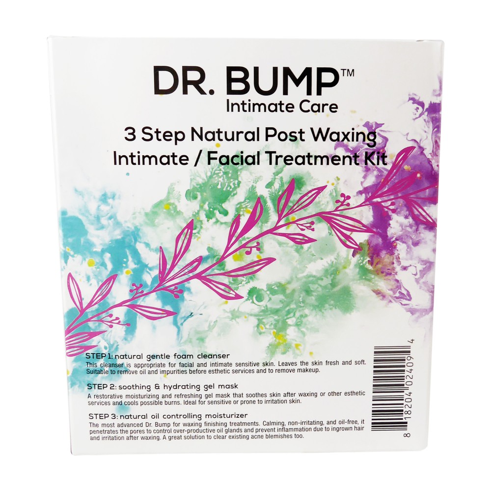 Dr. Bump 3 Step Natural Post Waxing Vajacial Intimate / Facial Treatment Kit 3 X 4 fl oz / 118 ml