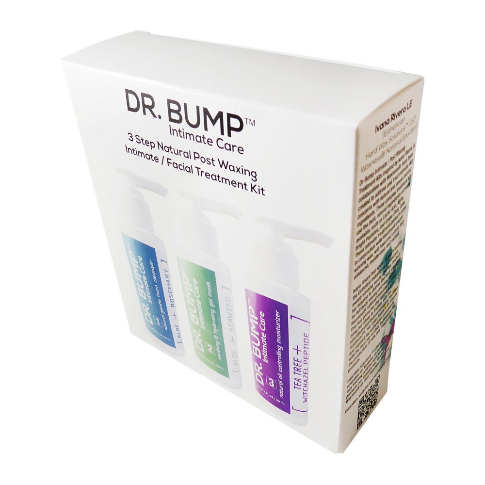 Dr. Bump 3 Step Natural Post Waxing Vajacial Intimate / Facial Treatment Kit 3 X 4 fl oz / 118 ml