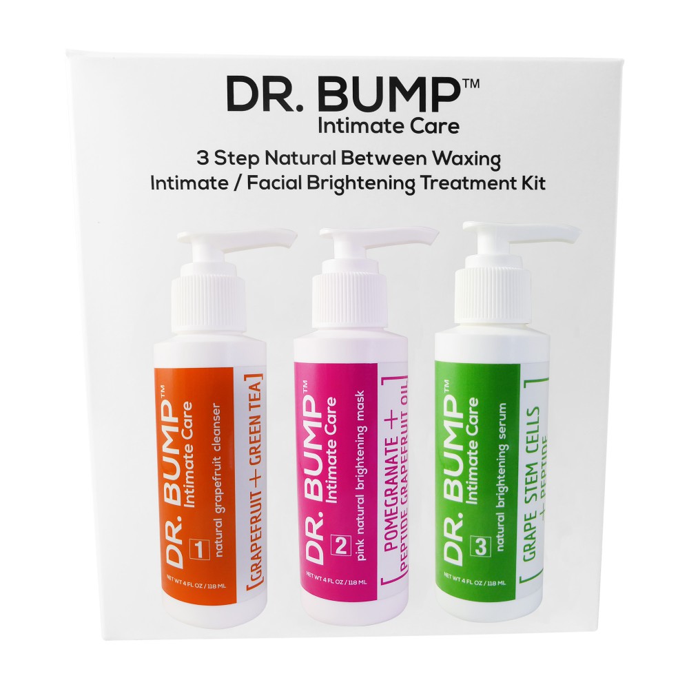 Dr. Bump 3 Step Natural Between Waxing Vajacial Intimate / Facial Brightening Treatment Kit 3 X 4 fl oz / 118 ml