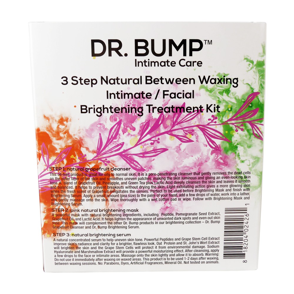 Dr. Bump 3 Step Natural Between Waxing Vajacial Intimate / Facial Brightening Treatment Kit 3 X 4 fl oz / 118 ml