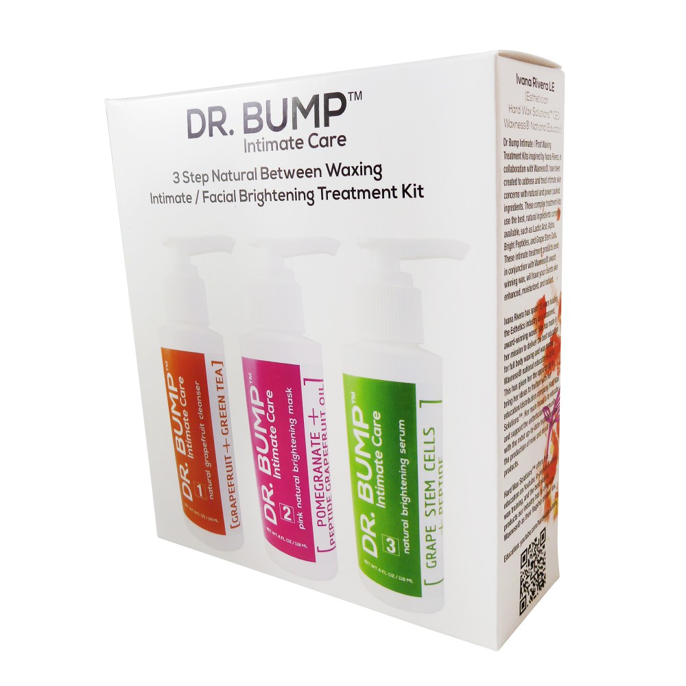 Dr. Bump 3 Step Natural Between Waxing Vajacial Intimate / Facial Brightening Treatment Kit 3 X 4 fl oz / 118 ml