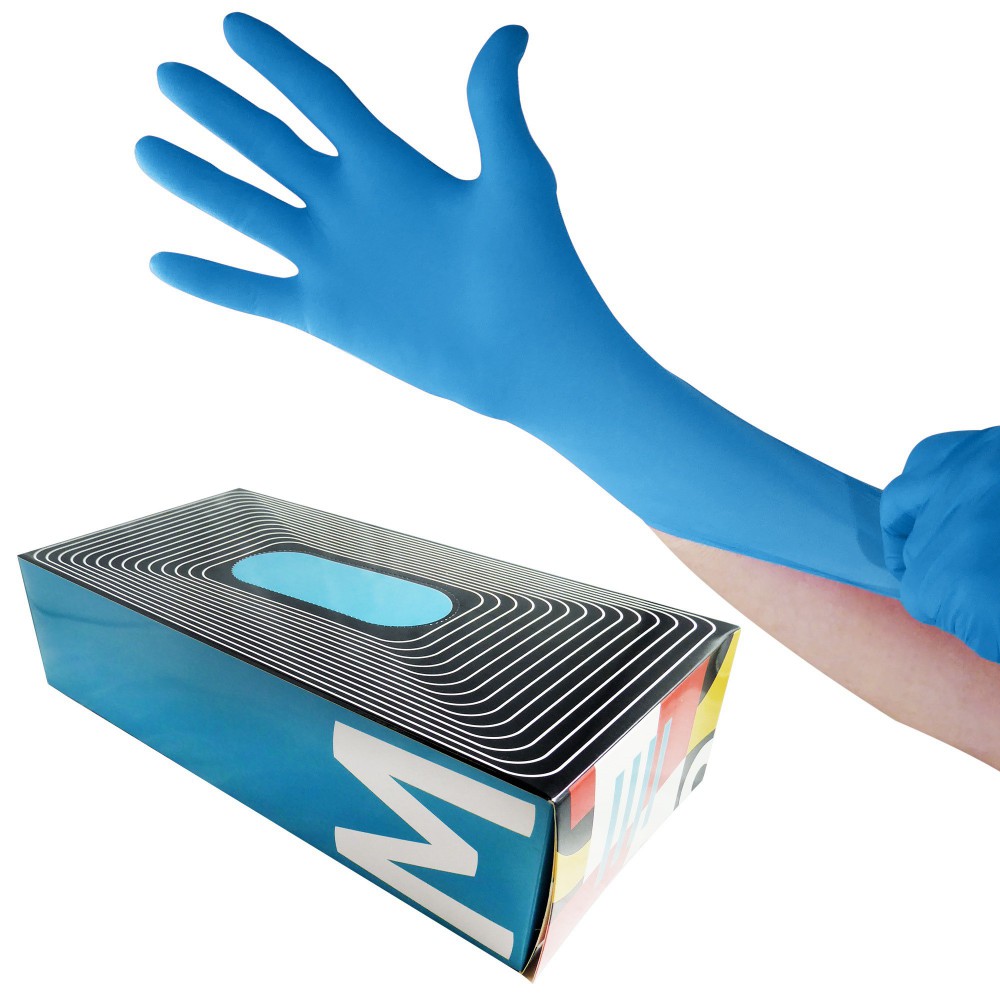 Waxness Cosmetology Nitrile Gloves Blue, Medium, 100 pcs / box