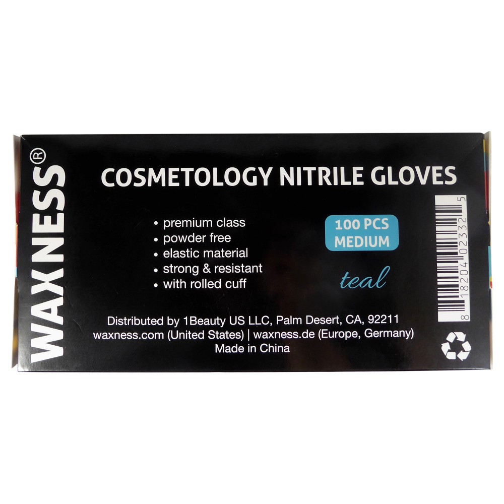 Waxness Cosmetology Nitrile Gloves Blue, Medium, 100 pcs / box