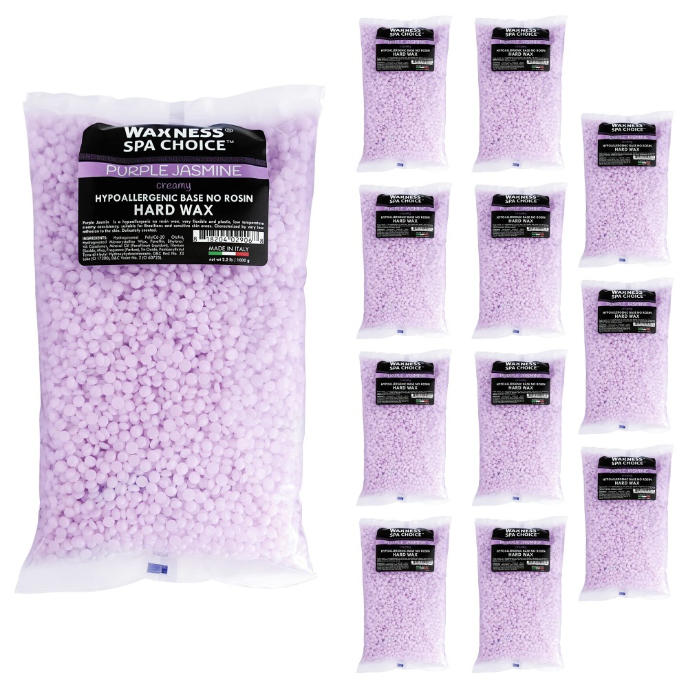 Waxness Spa Choice Purple Jasmine Demi Creamy No Rosin Hard Wax Beads Bulk 26.4 lb  / 12 kg