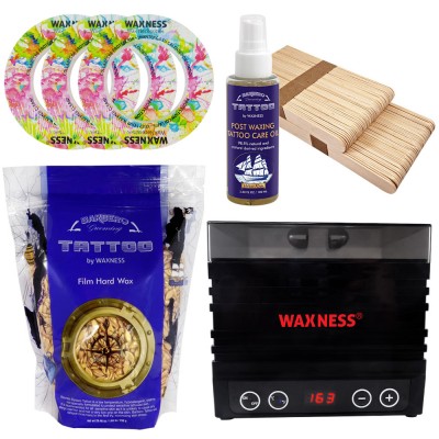 Premium Gold Stripless Waxing Kit with  W-CUBE Black Warmer and 1.65 lb 0.74 kg Wax Bag