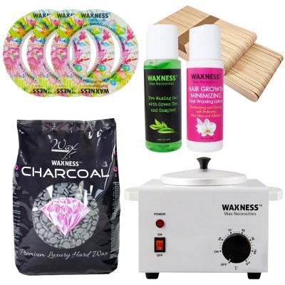 Charcoal Stripless Waxing Kit with 17.63 Oz / 500 g Wax Bag