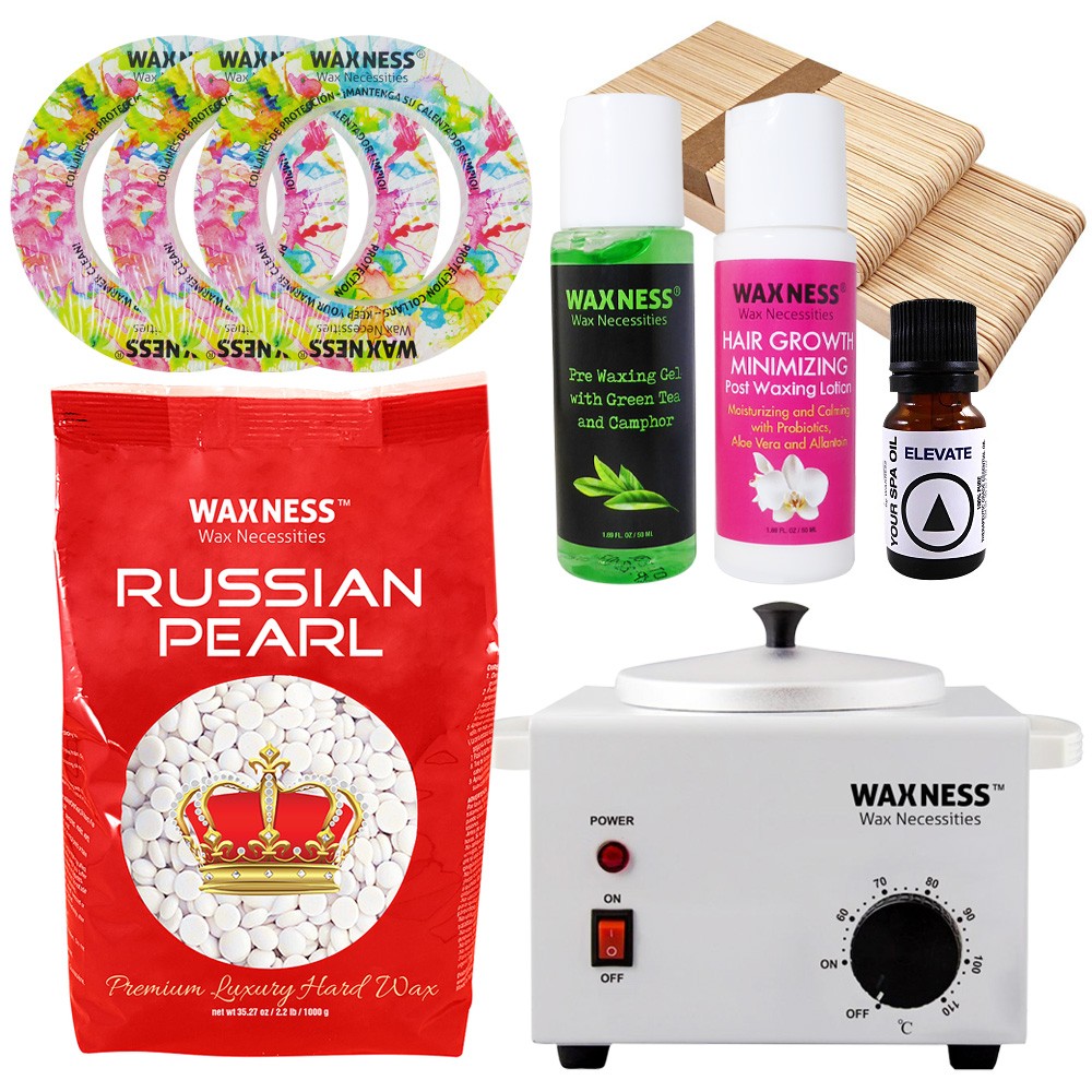 Waxness Russian Pearl Hard Wax Kit with 2.2 Lb / 1 Kg Wax Bag