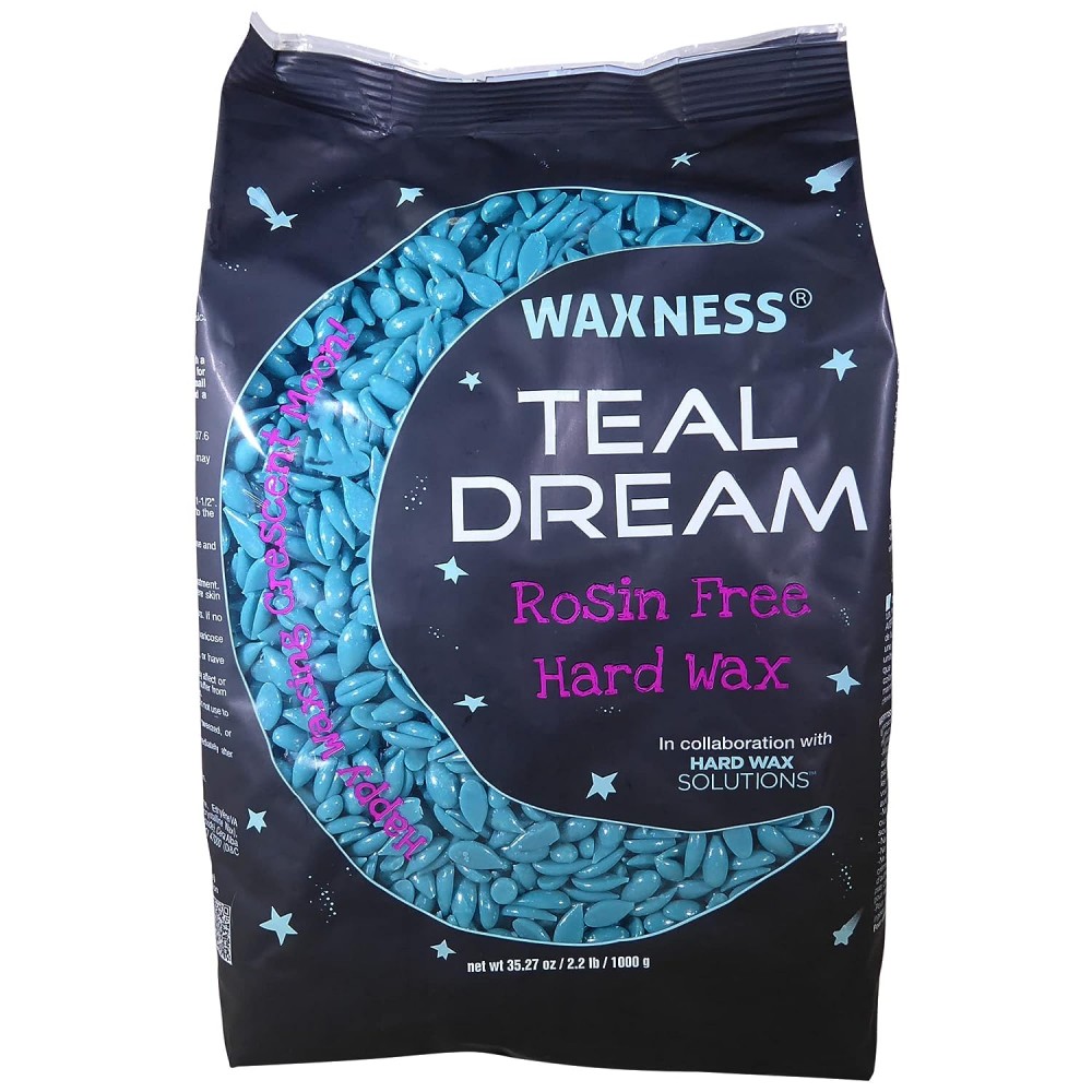 Waxness Premium Teal Dream Professional Stripless Waxing Kit with W-CUBE Teal Warmer and  1.65 lb 0.74 kg Wax Bag