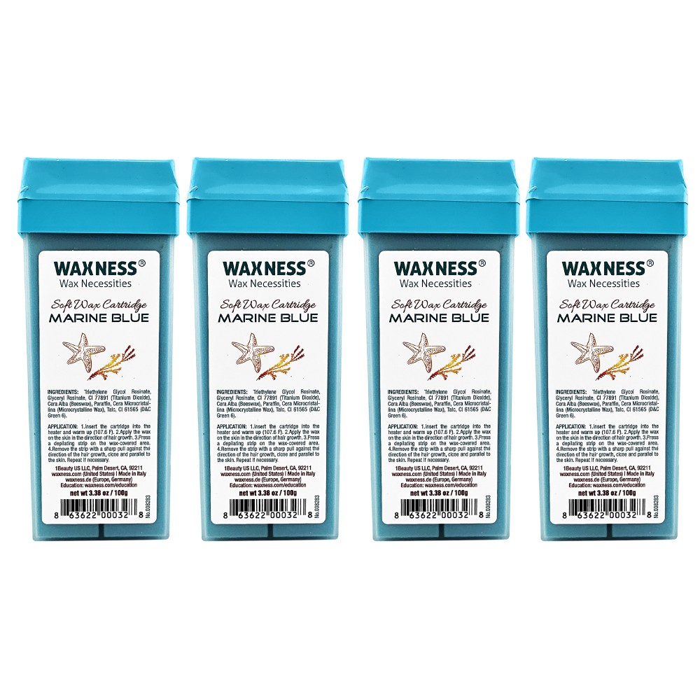 Waxness Marine Blue Soft Wax Cartridge 3.38oz / 100g Pack of 4