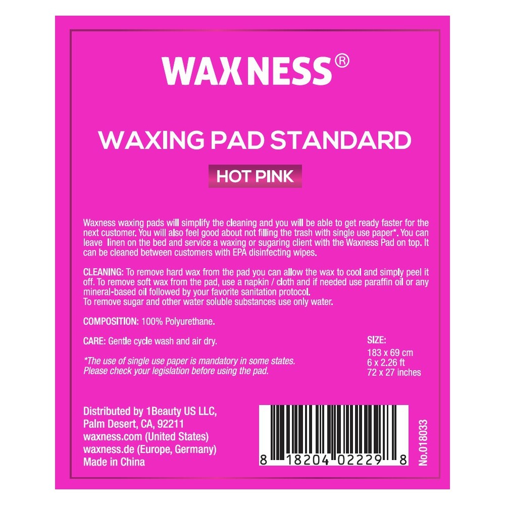 Non-Sticky Sugaring and Waxing Pad Standard 72" X 27" Hot Pink