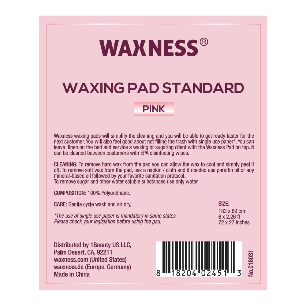 Non-Sticky Sugaring and Waxing Pad Standard 72" X 27" Pink