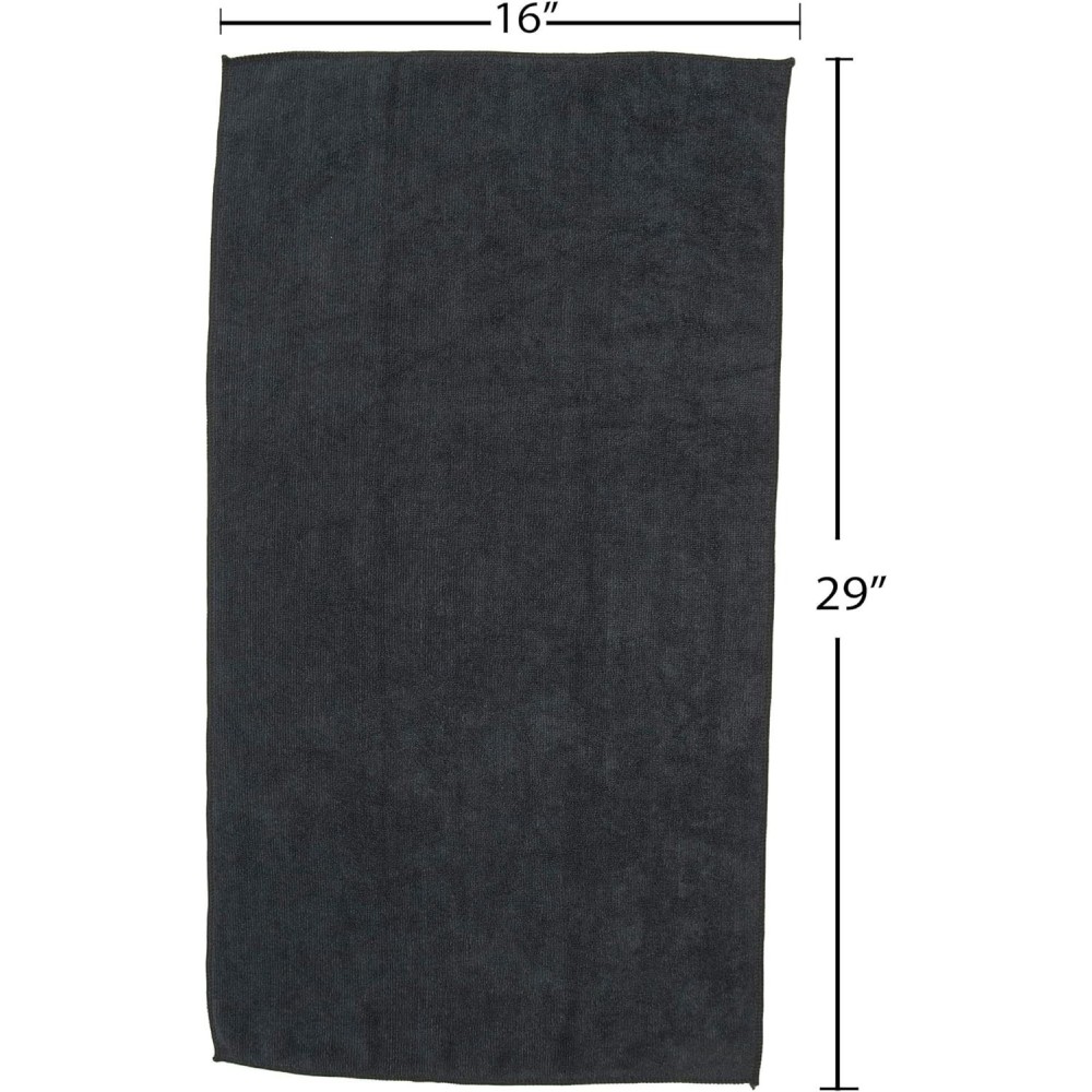 Premium Soft Thick Extra Absorbent Microfiber Cosmetic Towel 16” X 29” 400 GSM Black