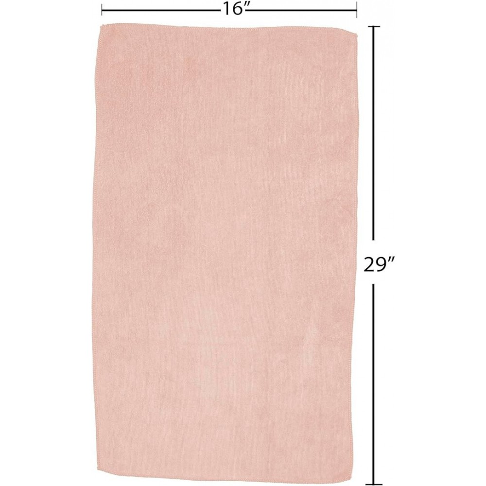 Premium Soft Thick Extra Absorbent Microfiber Cosmetic Towel 16” X 29” 400 GSM Light Pink