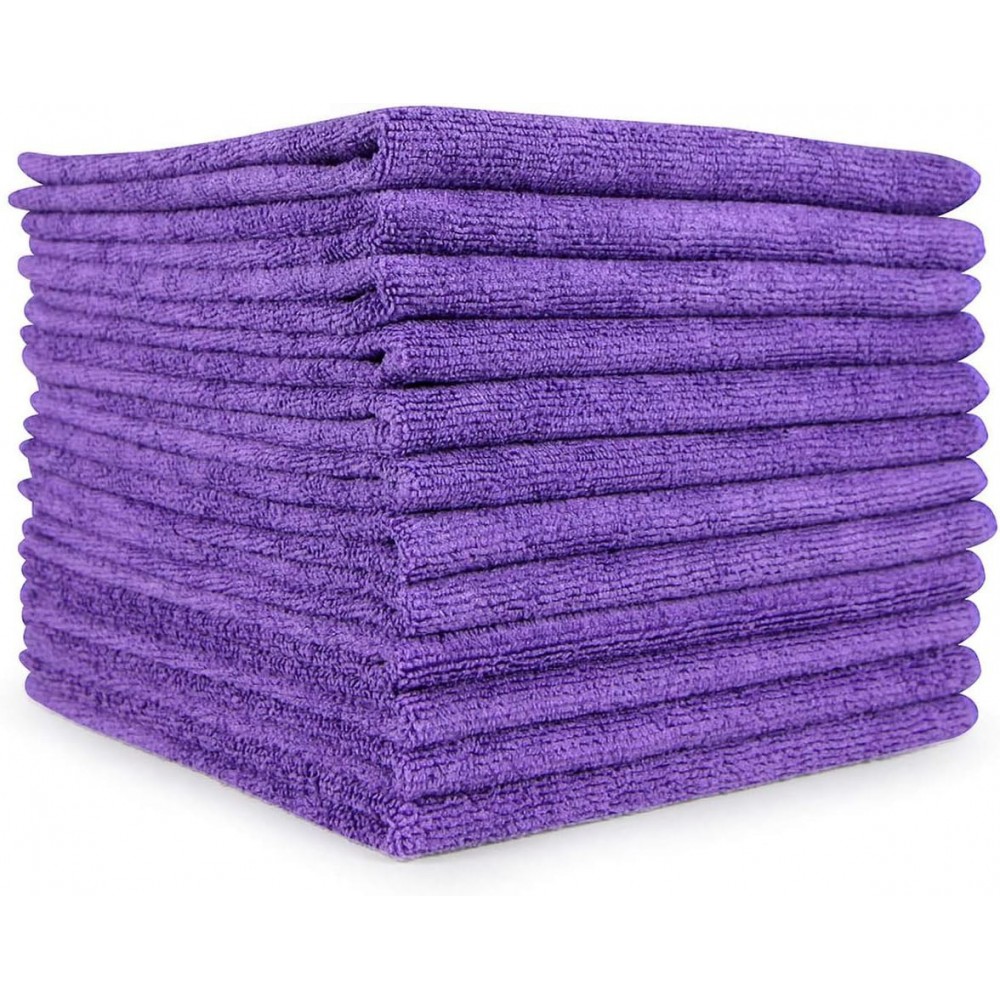 Premium Soft Thick Extra Absorbent Microfiber Cosmetic Towel 16” X 29” 400 GSM Purple, Pack of 10