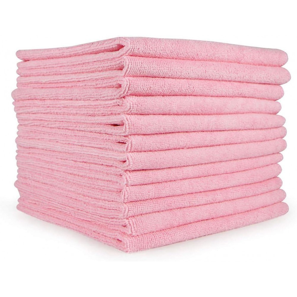 Premium Soft Thick Extra Absorbent Microfiber Cosmetic Towel 16” X 29” 400 GSM Light Pink, Pack of 10