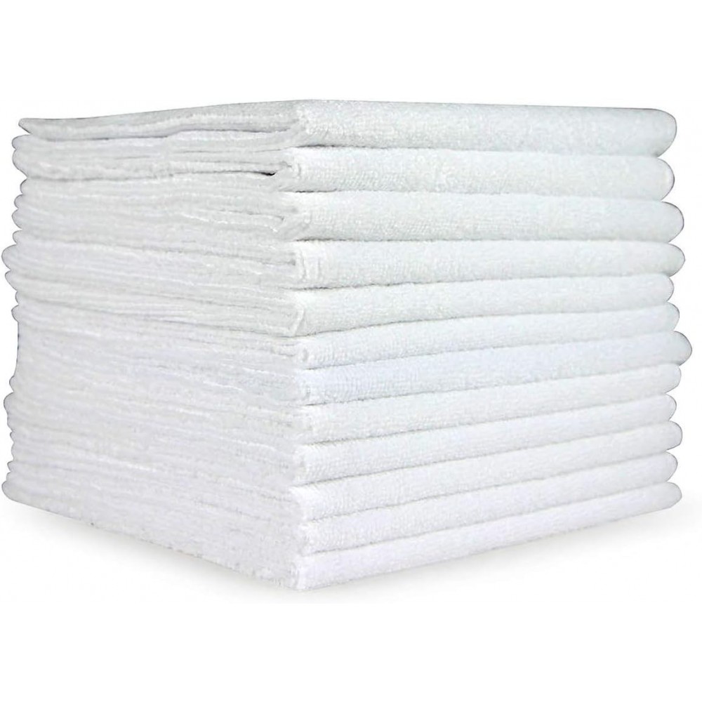 Premium Soft Thick Extra Absorbent Microfiber Cosmetic Towel 16” X 29” 400 GSM White, Pack of 10