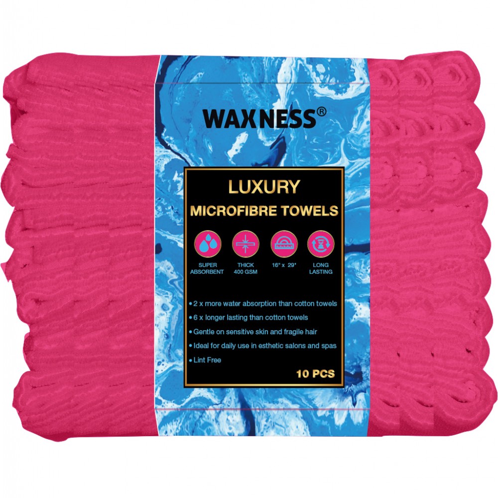 Premium Soft Thick Extra Absorbent Microfiber Cosmetic Towel 16” X 29” 400 GSM Pink, Pack of 10