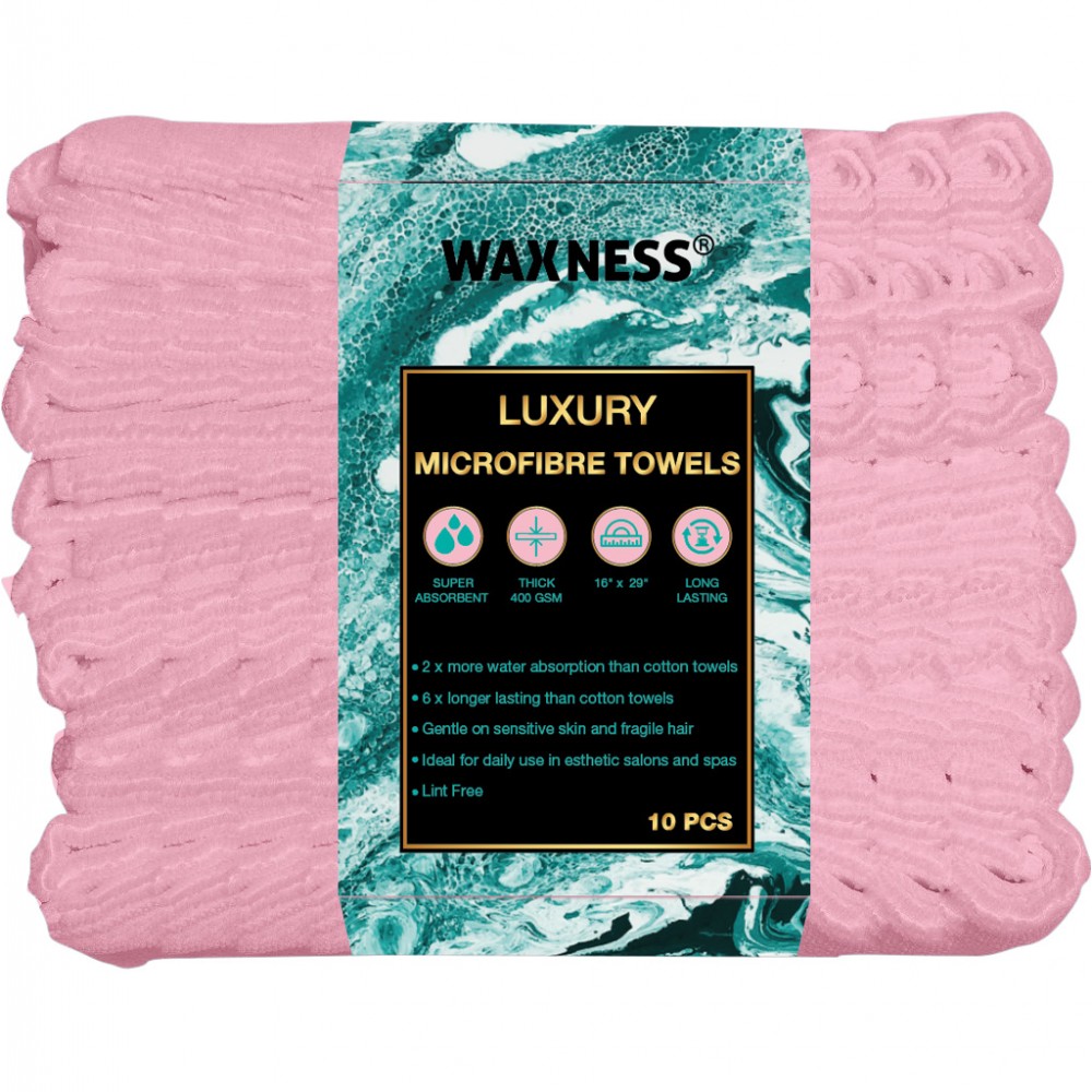 Premium Soft Thick Extra Absorbent Microfiber Cosmetic Towel 16” X 29” 400 GSM Light Pink, Pack of 10