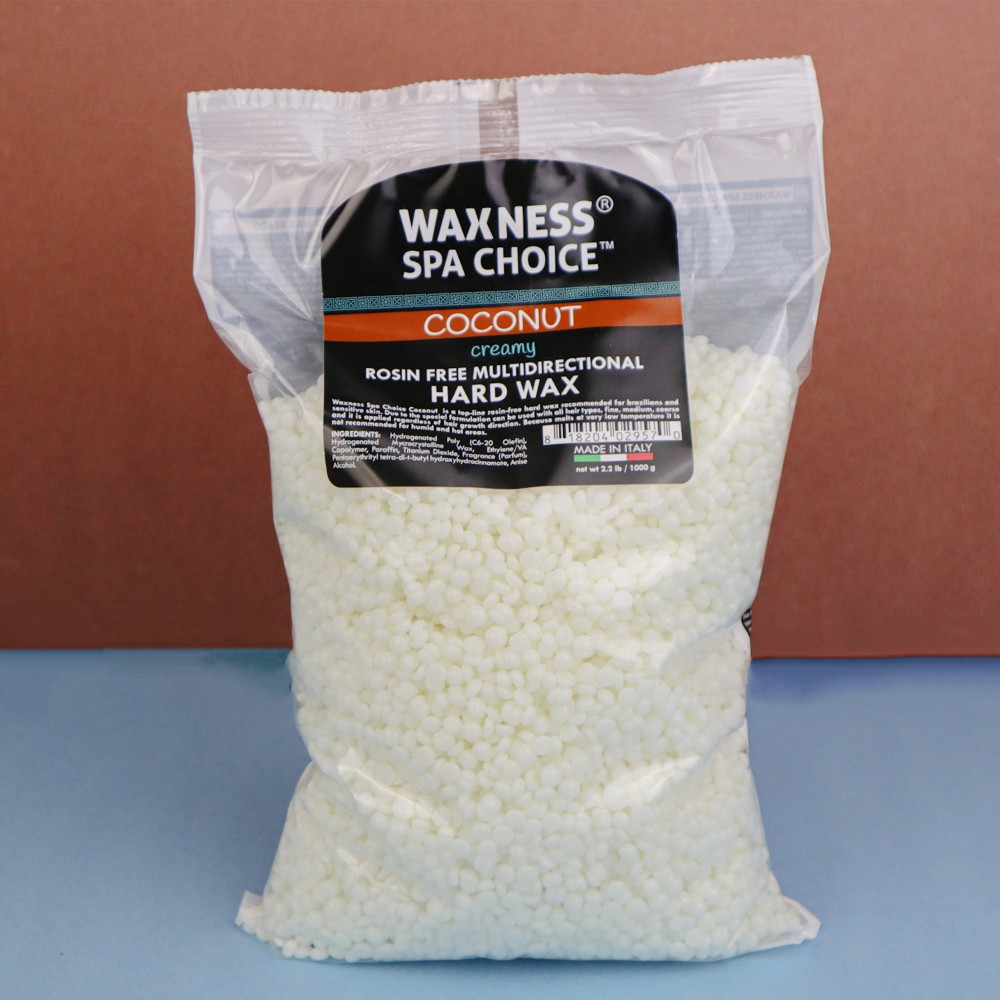 Waxness Spa Choice Rosin Free Multidirectional Hard Wax Coconut  2.2 lb / 1 kg