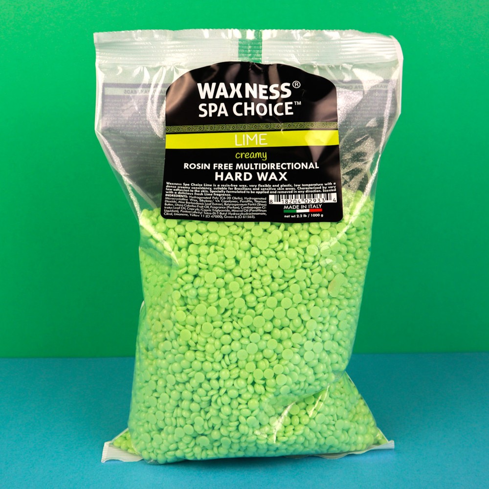 Waxness Spa Choice Rosin Free Multidirectional Hard Wax Lime  1.1 lb / 500 g