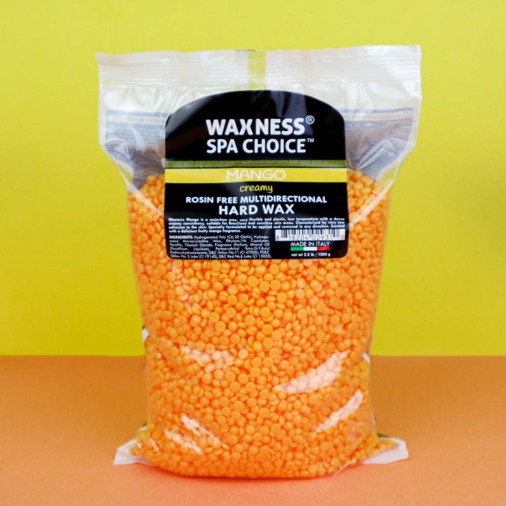 Waxness Spa Choice Rosin Free Multidirectional Hard Wax Mango  2.2 lb / 1 kg