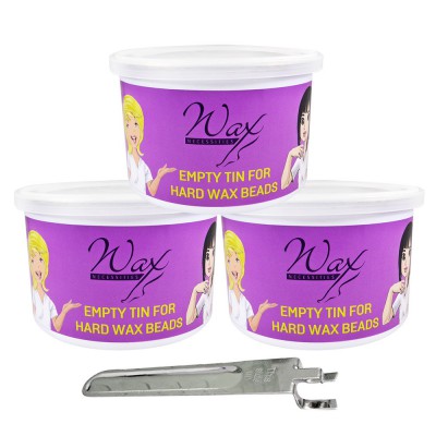 Empty Wax Can 14 oz 3 Pack & 1 Handle for Wax Can