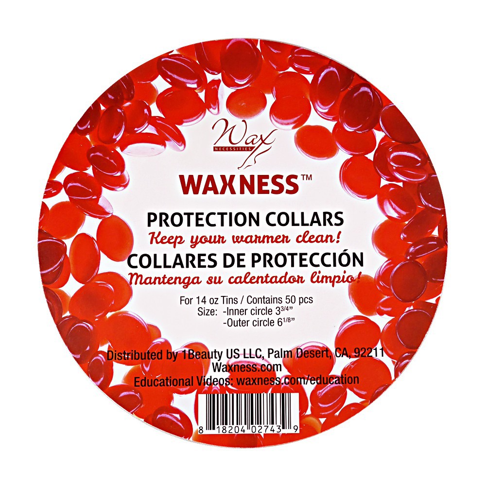 Waxness Assorted Multi-fit Waxing Protection Collars for 14-16 Oz Tins and Pots 3 pack X 50 pcs