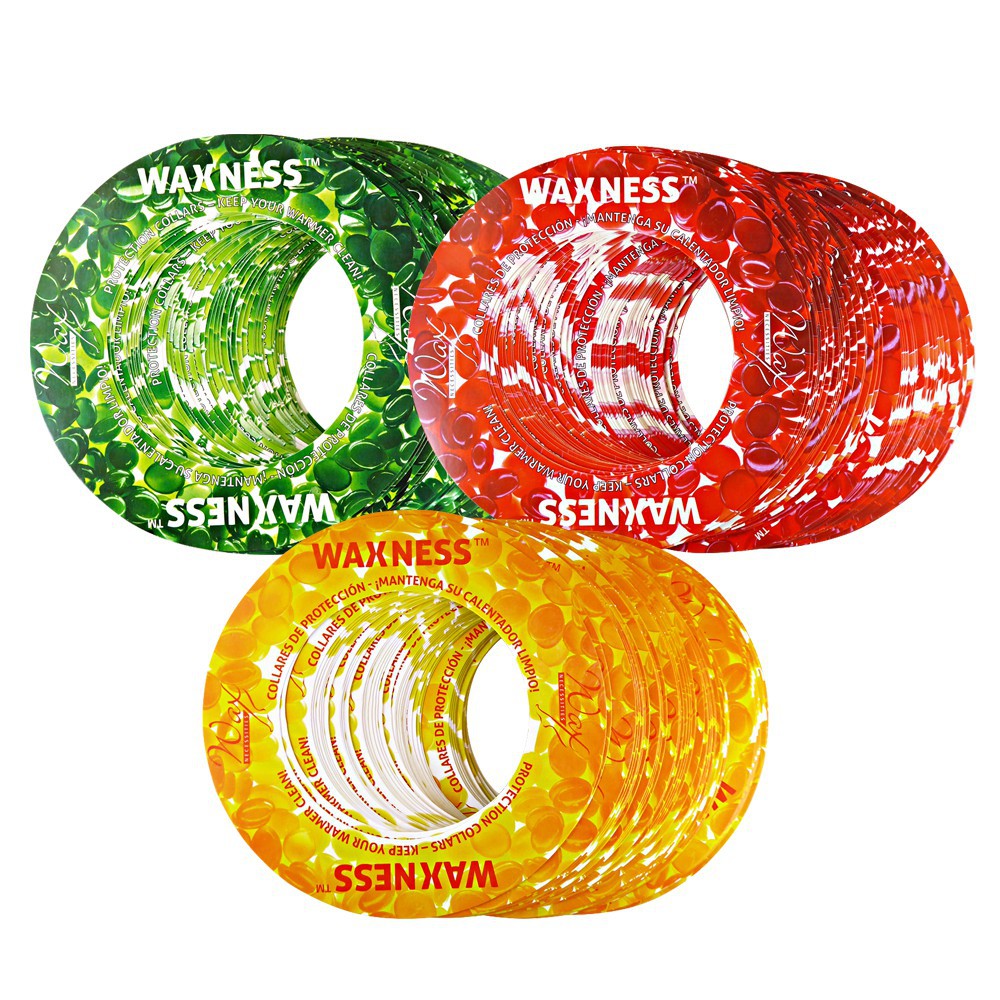 Waxness Assorted Multi-fit Waxing Protection Collars for 14-16 Oz Tins and Pots 3 pack X 50 pcs