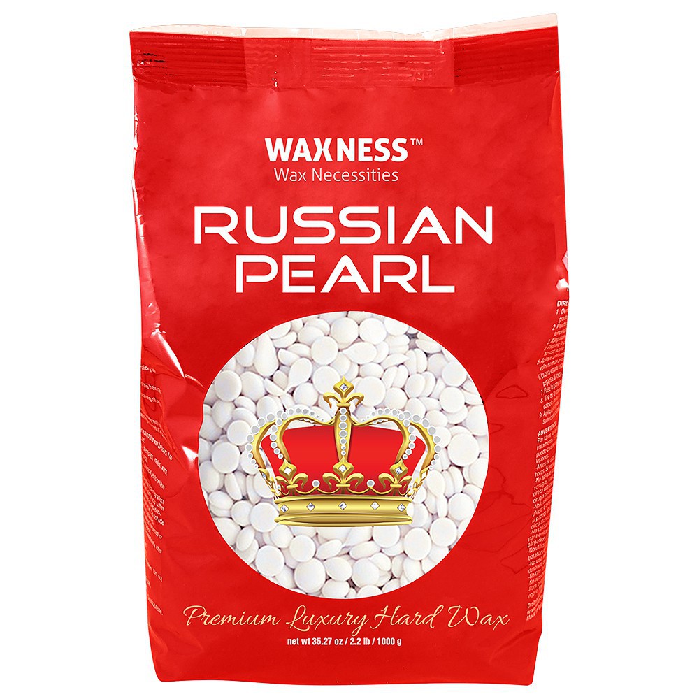 Waxness Polymer  Luxury Hard Wax Beads Russian Pearl 2.2 Lb / 35.27 Oz