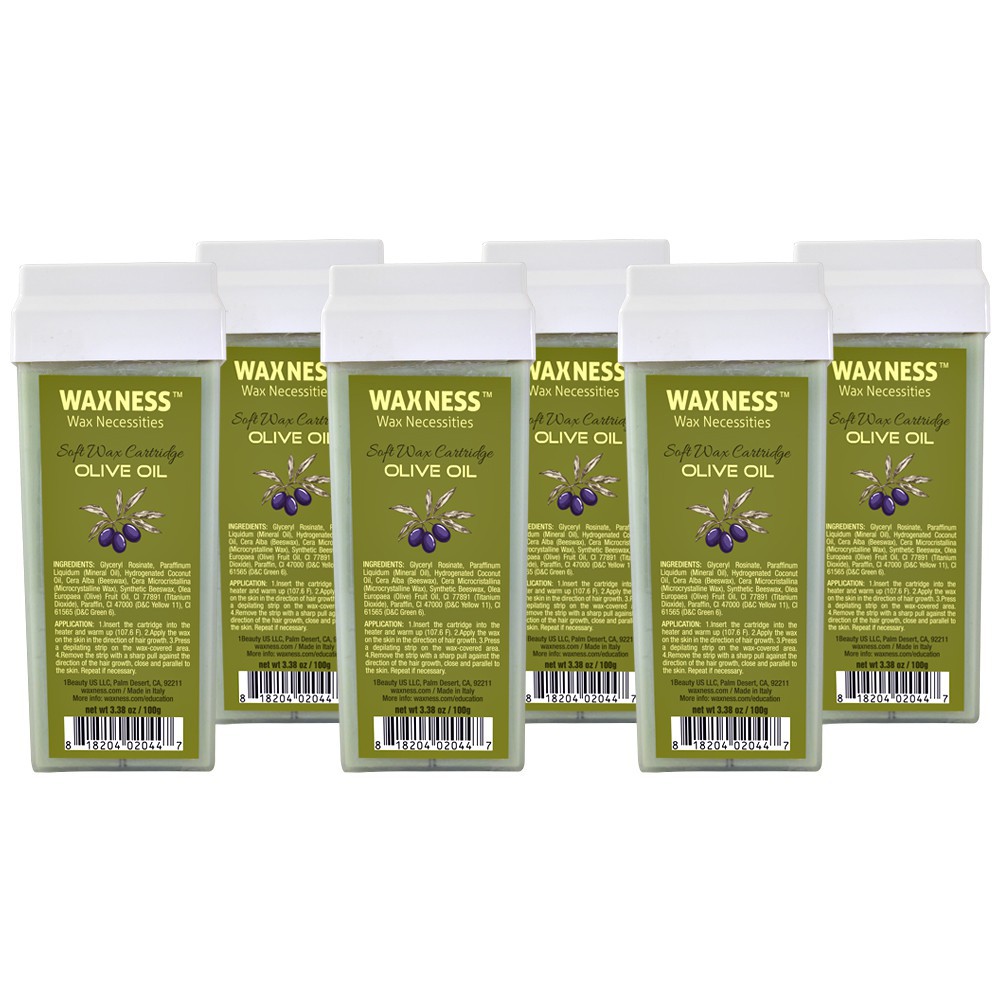 Waxness Olive Soft Wax Cartridge 3.38 oz 100 g Pack of 6